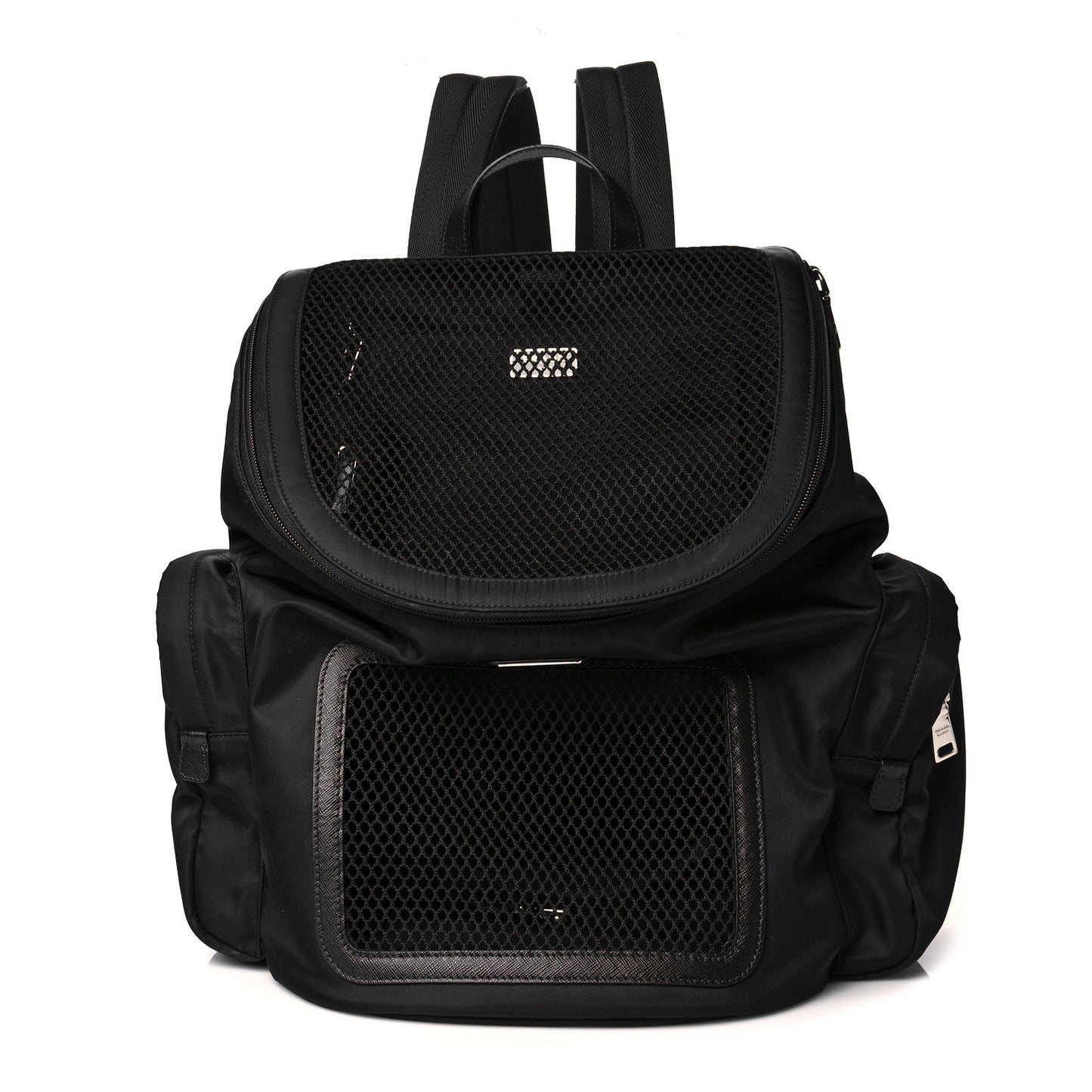Re-Nylon Saffiano Pet Carrier Backpack Black