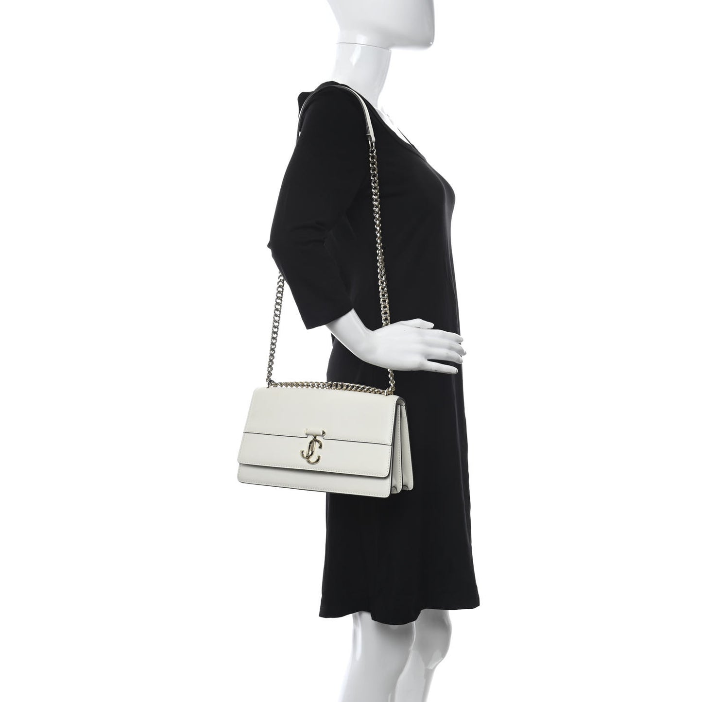 Shiny Calfskin Medium Varenne Shoulder Bag Latte