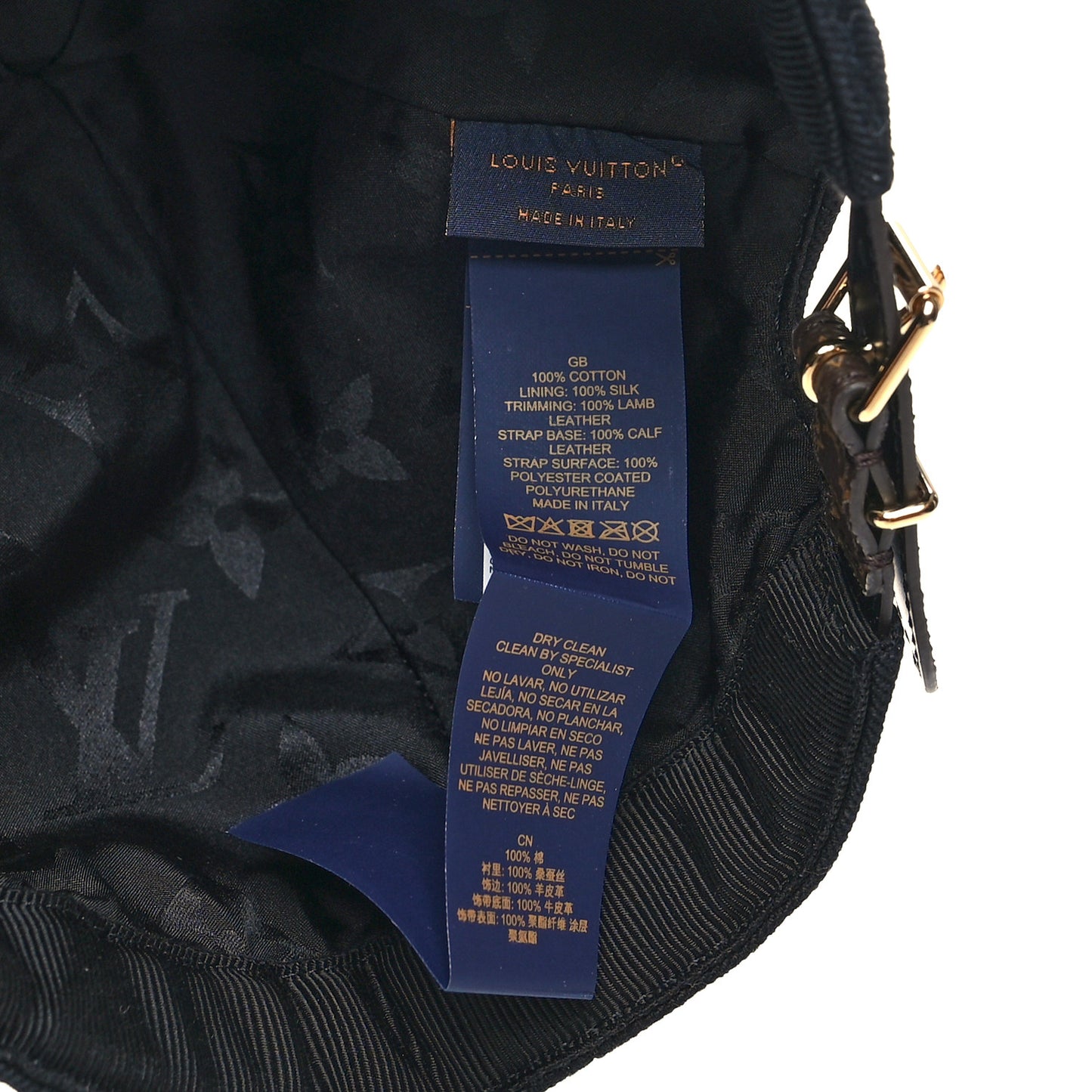 Monogram Jacquard Embroidered Day Cap L Black
