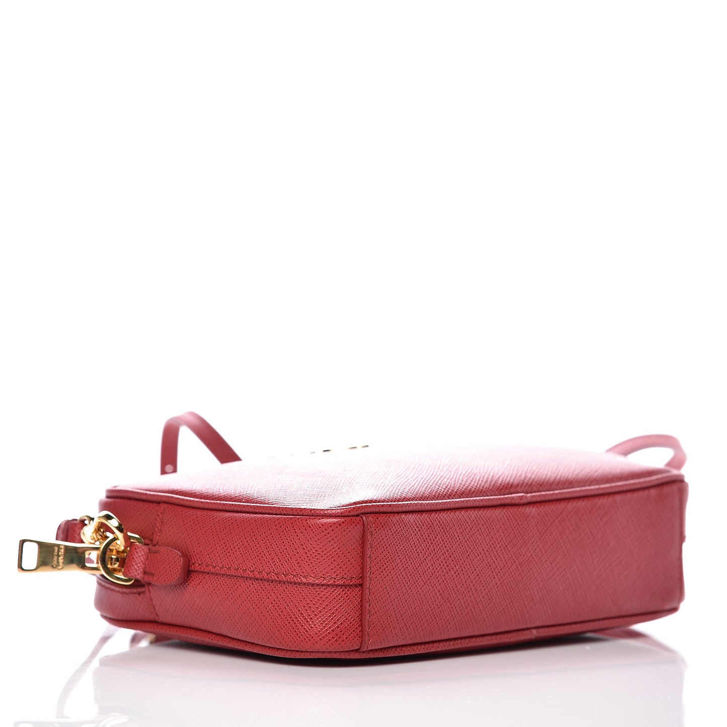 Saffiano Mini Camera Crossbody Bag Rosso