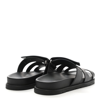 Hermes Calfskin Womens Chypre Sandals 35.5 Black 4 of 9