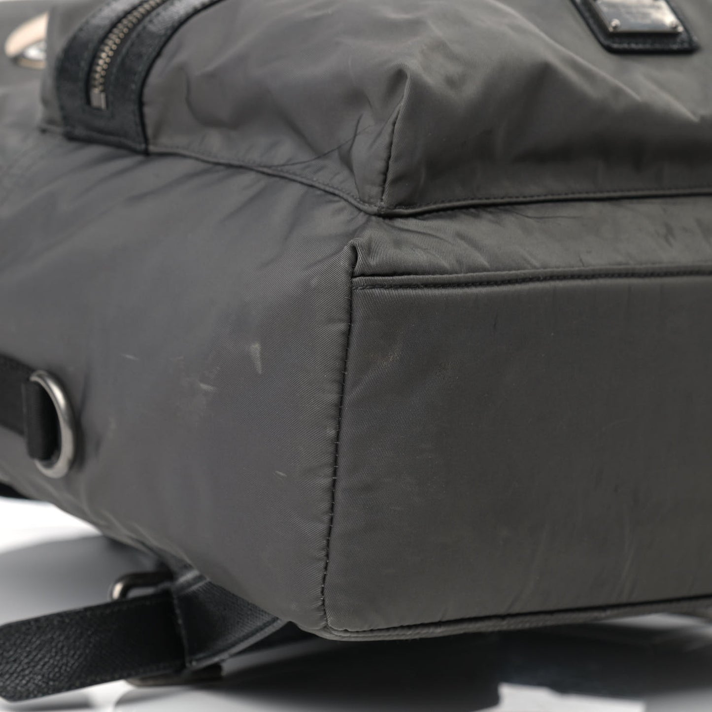 Nylon Family Patch Backpack Grey