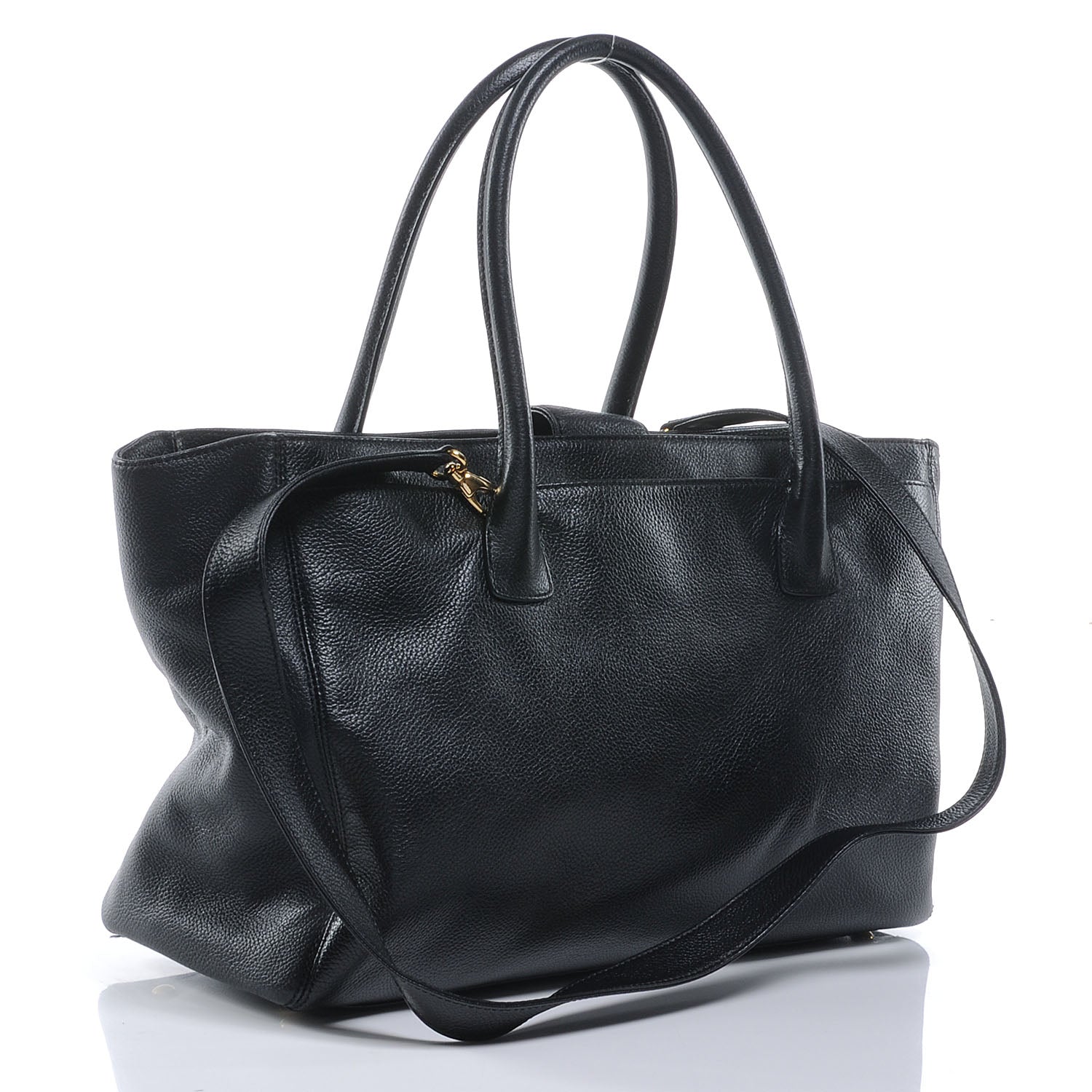 Chanel Calfskin Cerf Executive Shopper Tote Black 3 of 8