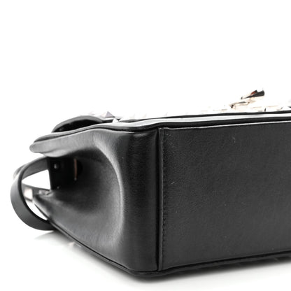 Valentino Garavani Vitello Rockstud Shoulder Flap Bag Black 7 of 8