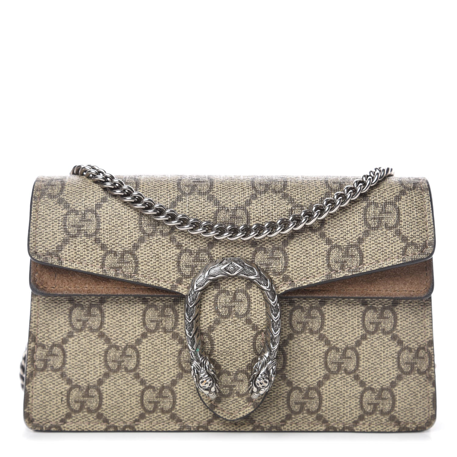 Gucci GG Supreme Monogram Super Mini Dionysus Shoulder Bag Taupe 1 of 11