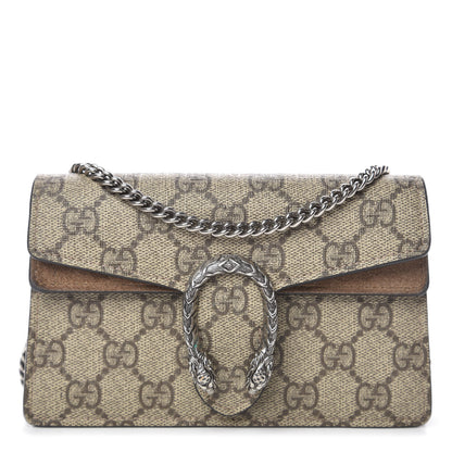 Gucci GG Supreme Monogram Super Mini Dionysus Shoulder Bag Taupe 1 of 11