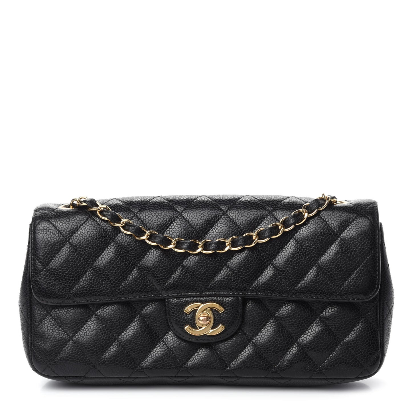 Caviar Quilted East West Flap Black