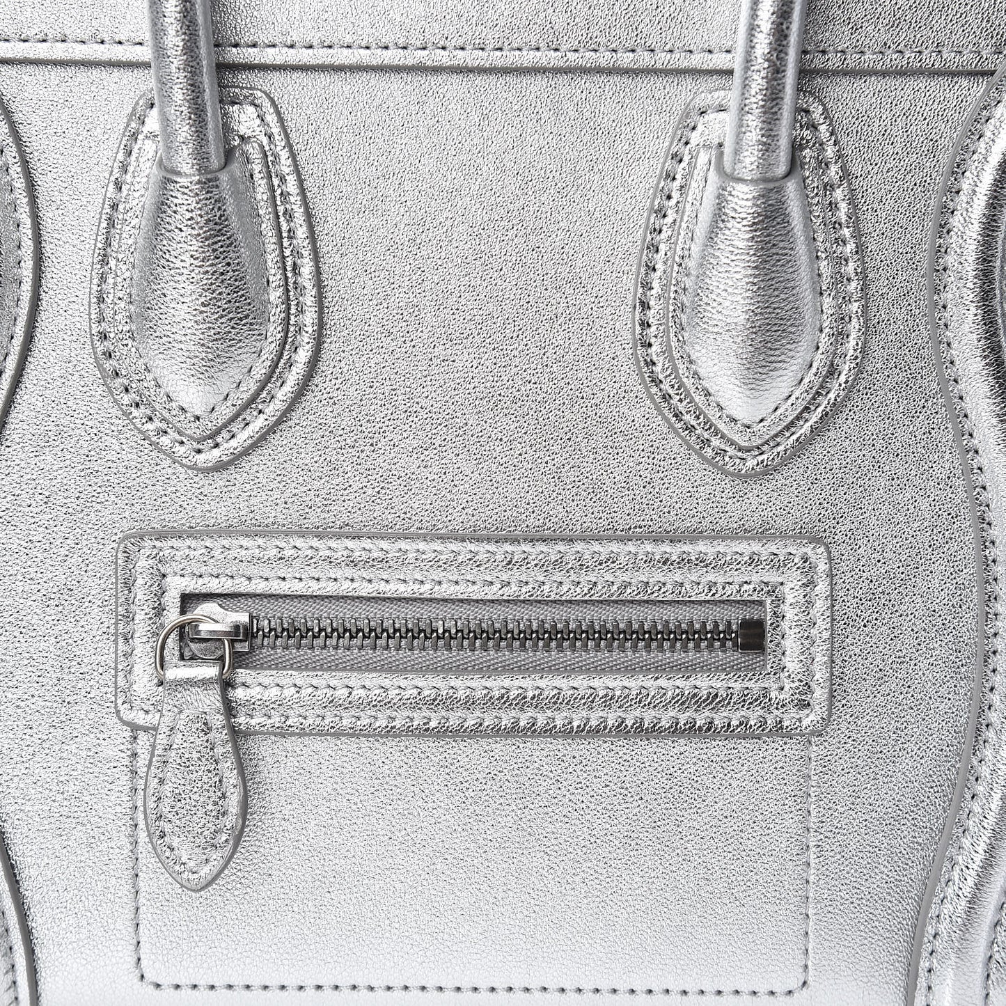 Laminated Lambskin Nano Luggage Silver