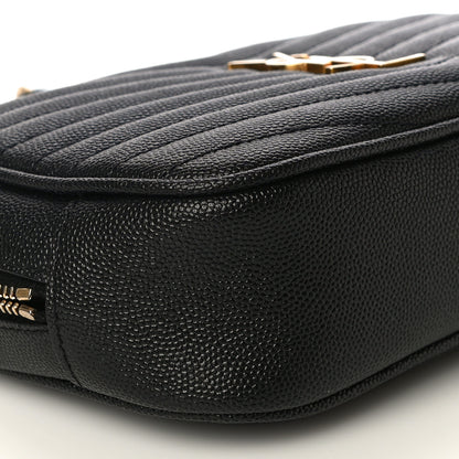 Saint Laurent Grain De Poudre Matelasse Monogram Mini Lou Camera Bag Black 9 of 12