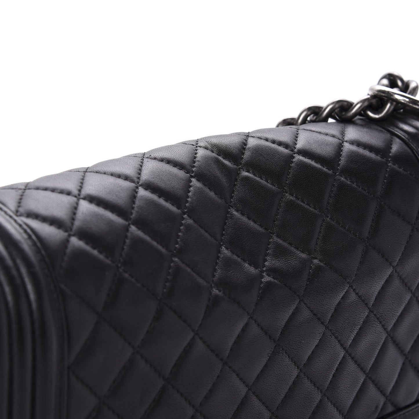 Lambskin Quilted Medium Boy Flap Black