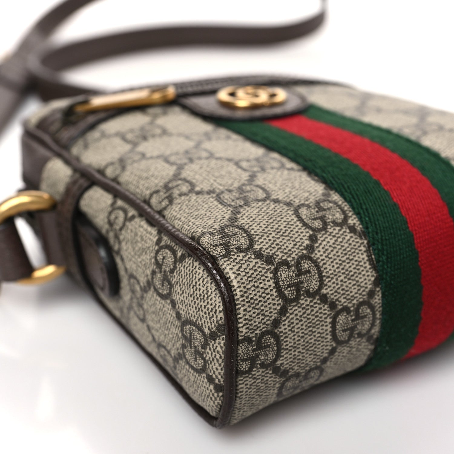 Gucci GG Supreme Monogram Web Mini Ophidia Messenger Brown 8 of 9