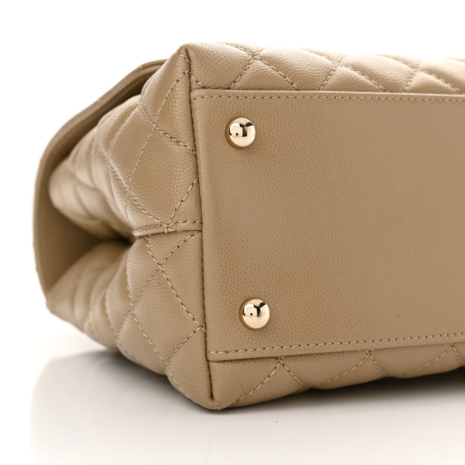 Chanel Caviar Lizard Embossed Quilted Small Coco Handle Flap Dark Beige 8 of 9