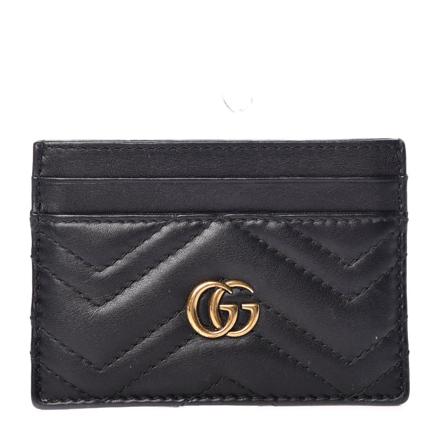 Calfskin Matelasse GG Marmont Card Holder Black