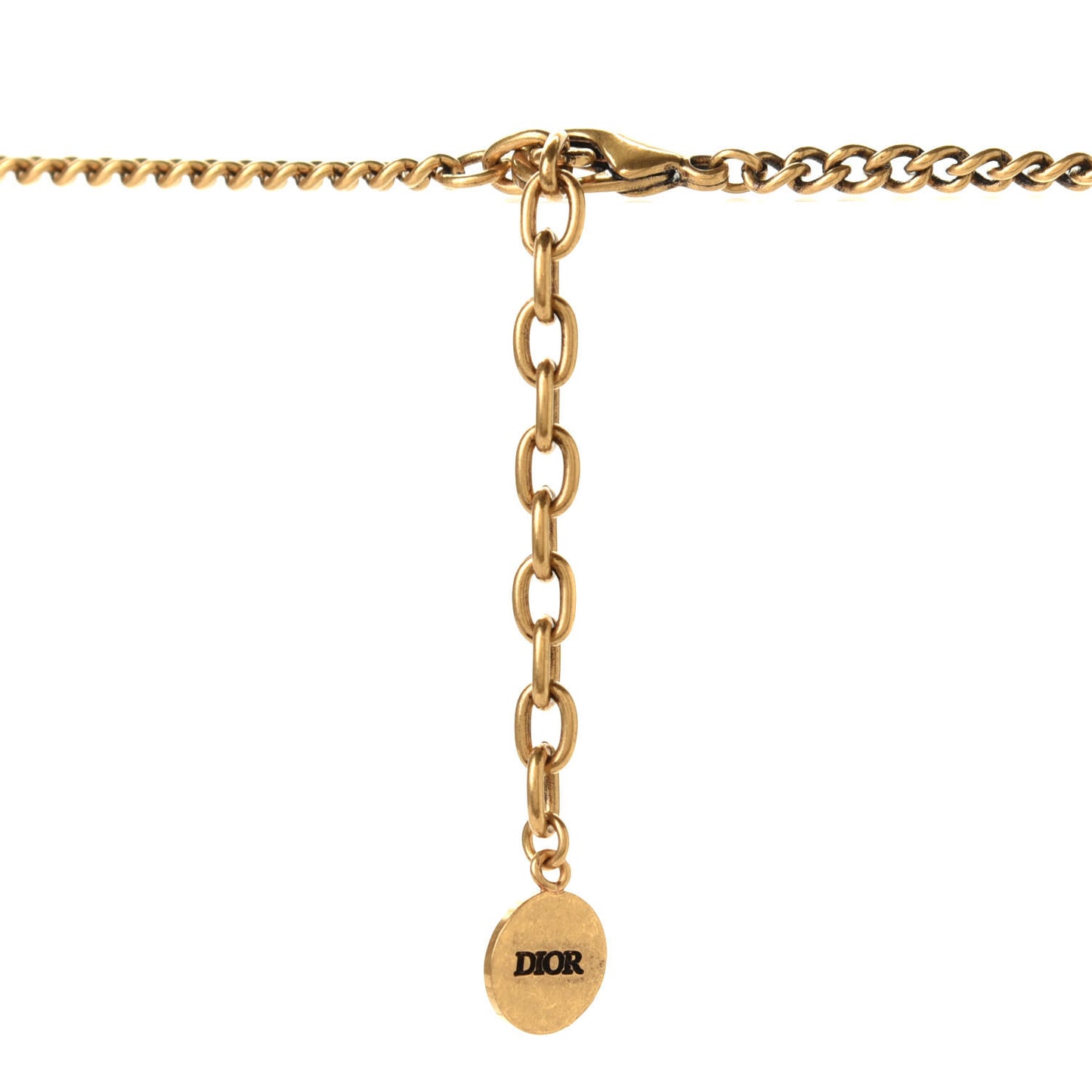 Metal Crystal Star J'Adior Long Necklace Aged Gold