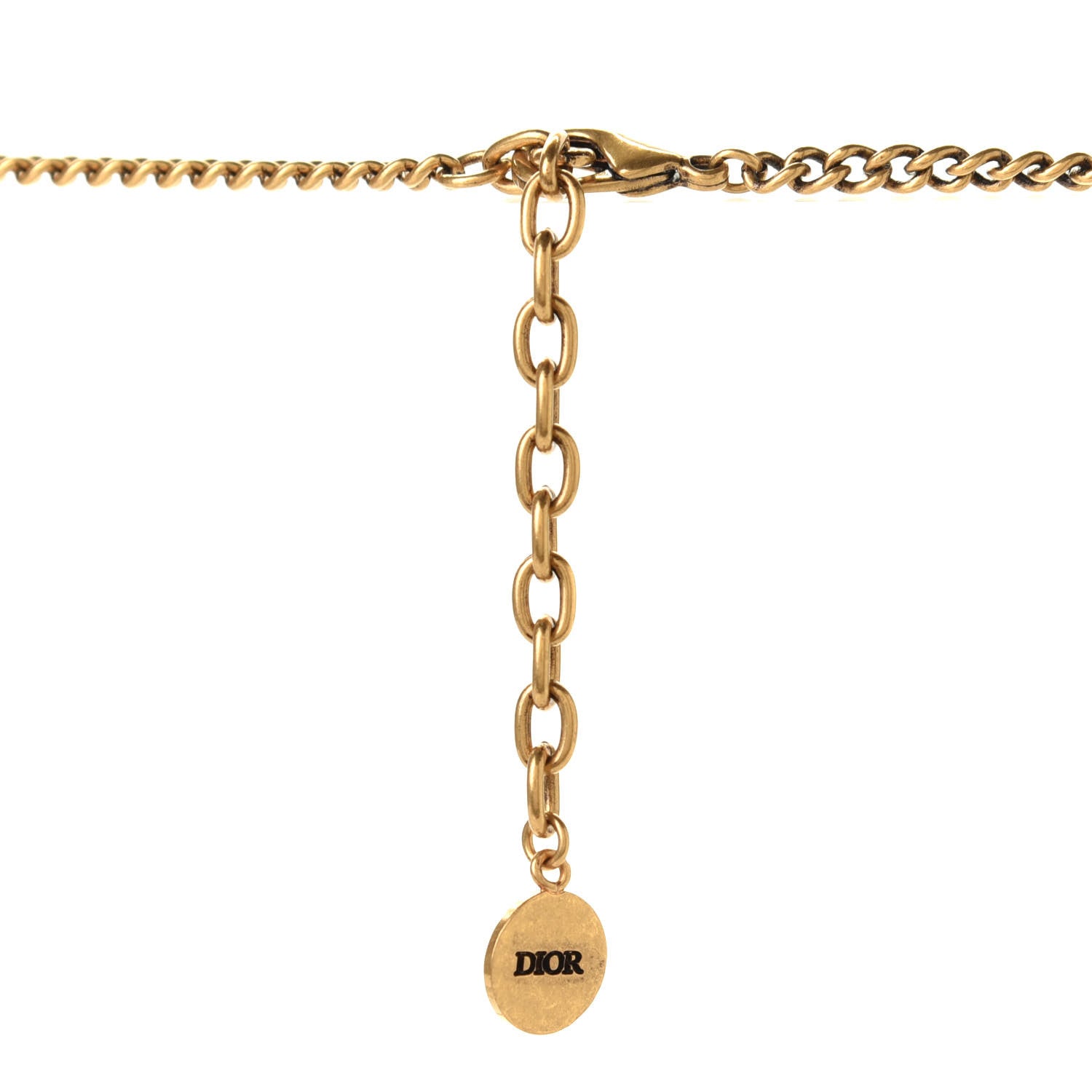 Christian Dior Metal Crystal Star J'Adior Long Necklace Aged Gold 5 of 5