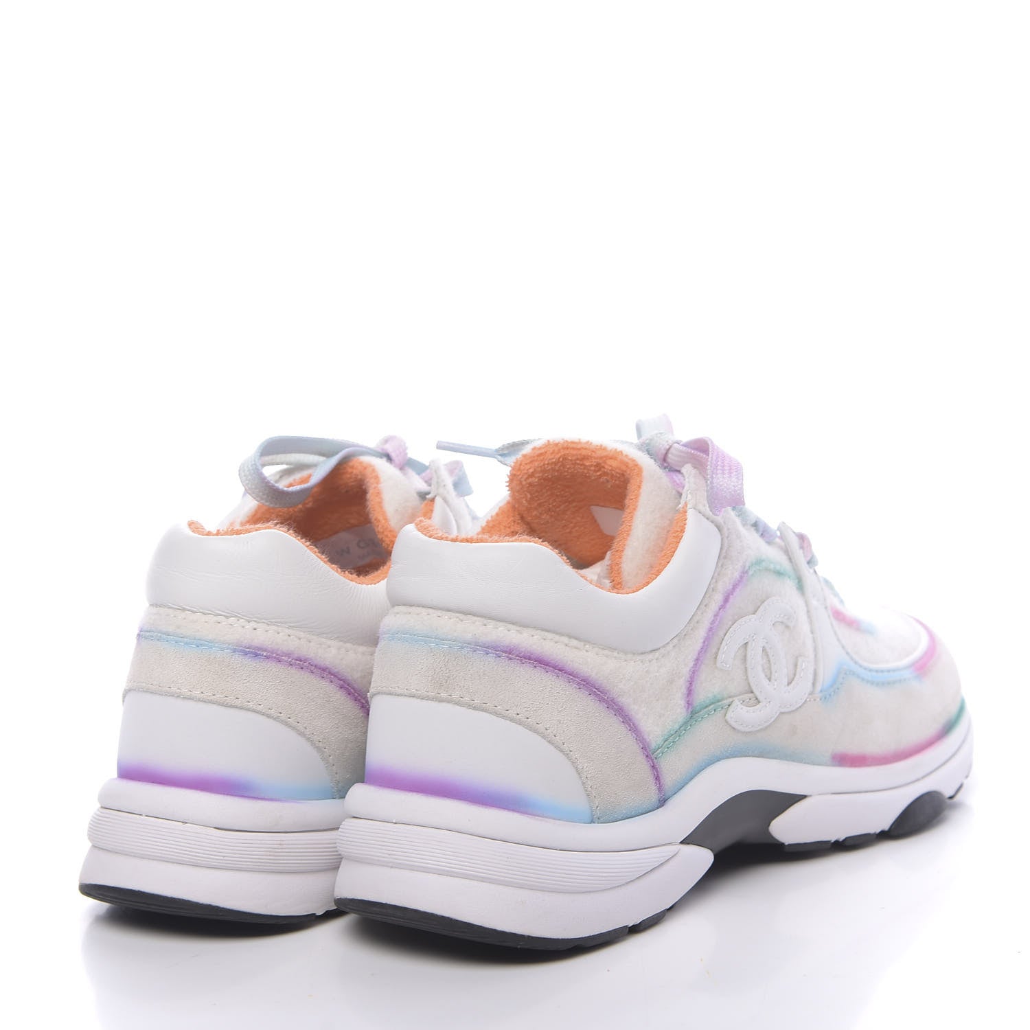 Chanel Wool Suede Calfskin CC Sneakers 37 Multicolor 4 of 10