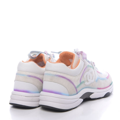 Chanel Wool Suede Calfskin CC Sneakers 37 Multicolor 4 of 10