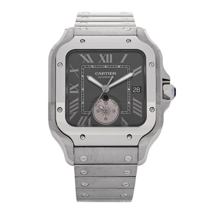 Cartier Stainless Steel 40mm Santos Dual Time Automatic Watch Grey 1 of 6