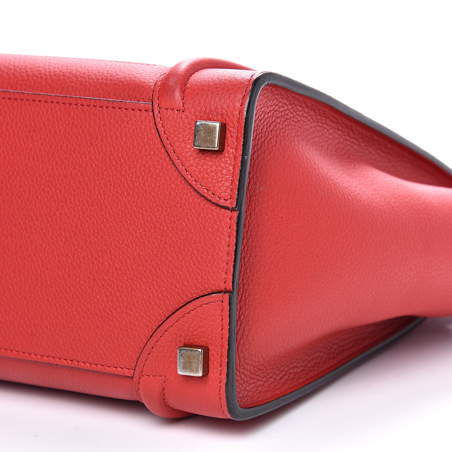 Drummed Calfskin Micro Luggage Red