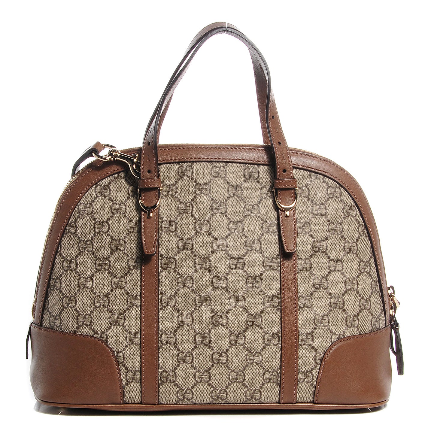 GG Supreme Monogram Margaux Calfskin Small Nice Top Handle Dome Bag Beige Ebony Acero