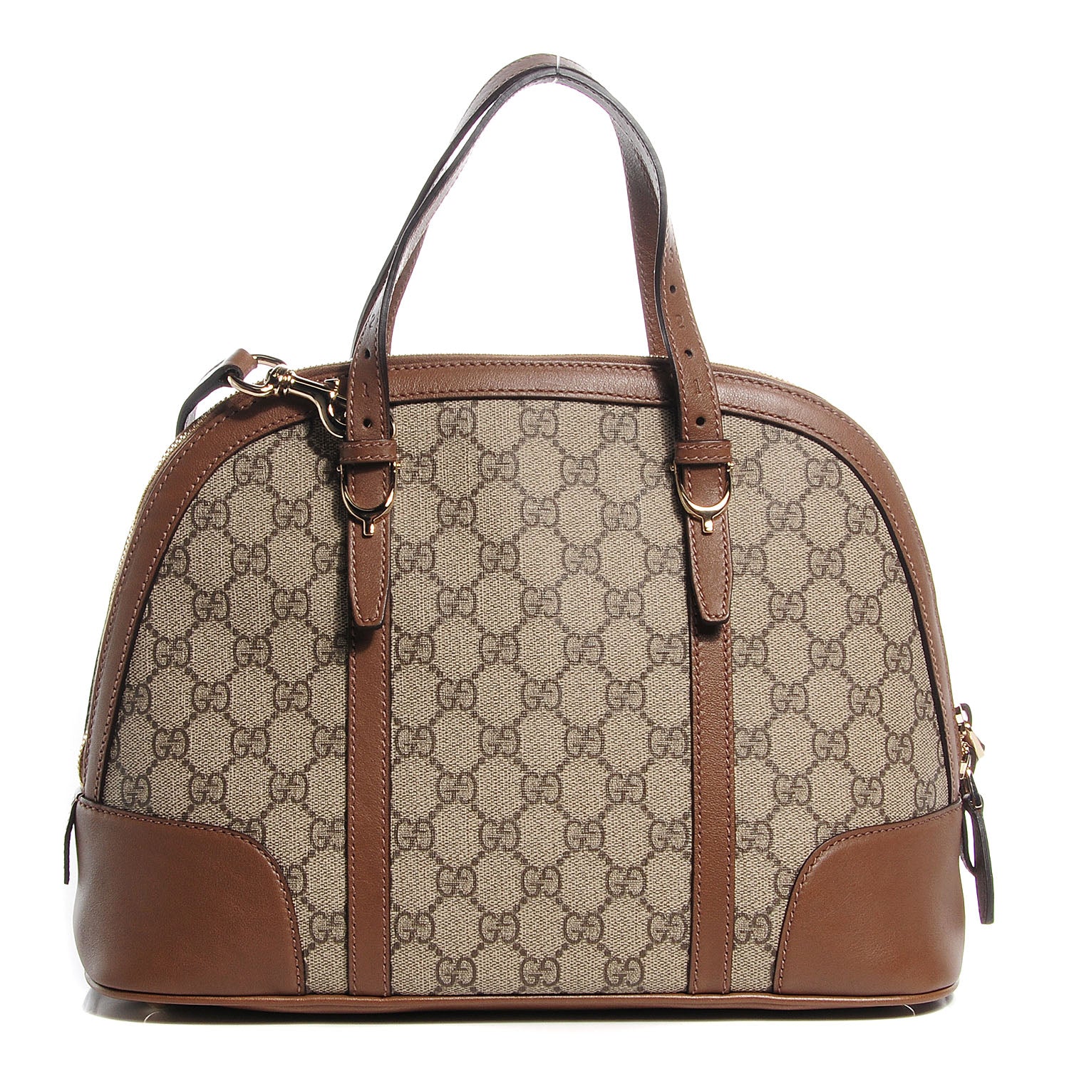 Gucci GG Supreme Monogram Margaux Calfskin Small Nice Top Handle Dome Bag Beige Ebony Acero 1 of 7
