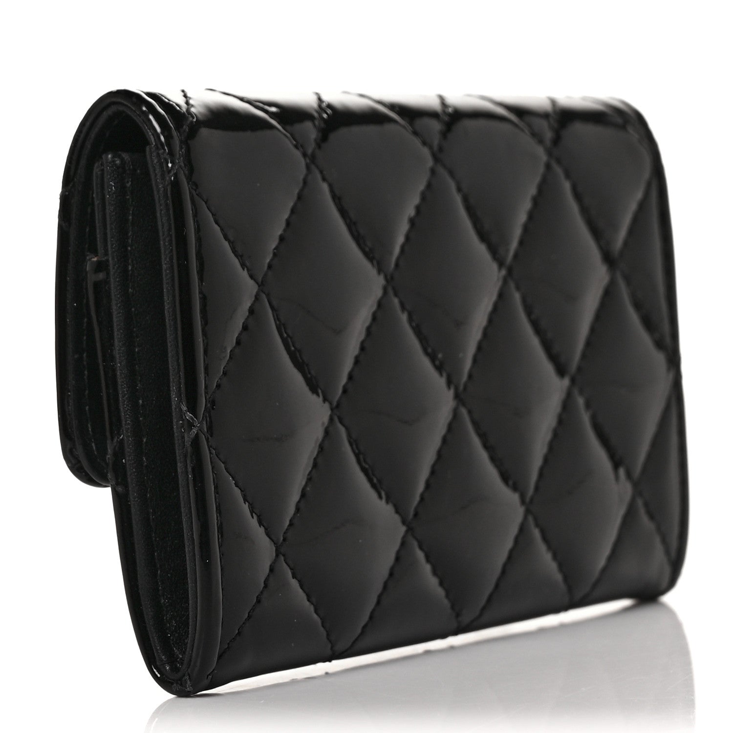 Chanel Patent Quilted Flap Card Holder Black 3 of 11