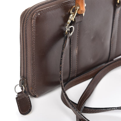 Gucci Calfskin Bamboo Handle Crossbody Wallet Brown 12 of 13