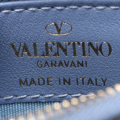 Valentino Garavani Calfskin Rockstud Coin Case Card Holder Blue 6 of 7