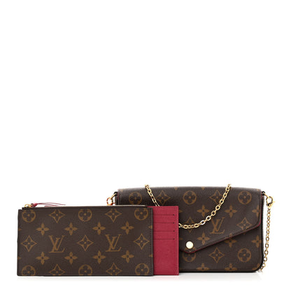 Louis Vuitton Monogram Pochette Felicie Chain Wallet Fuchsia 3 of 12