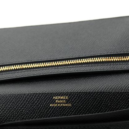 Hermes Epsom Bearn Gusset Wallet Black 6 of 7