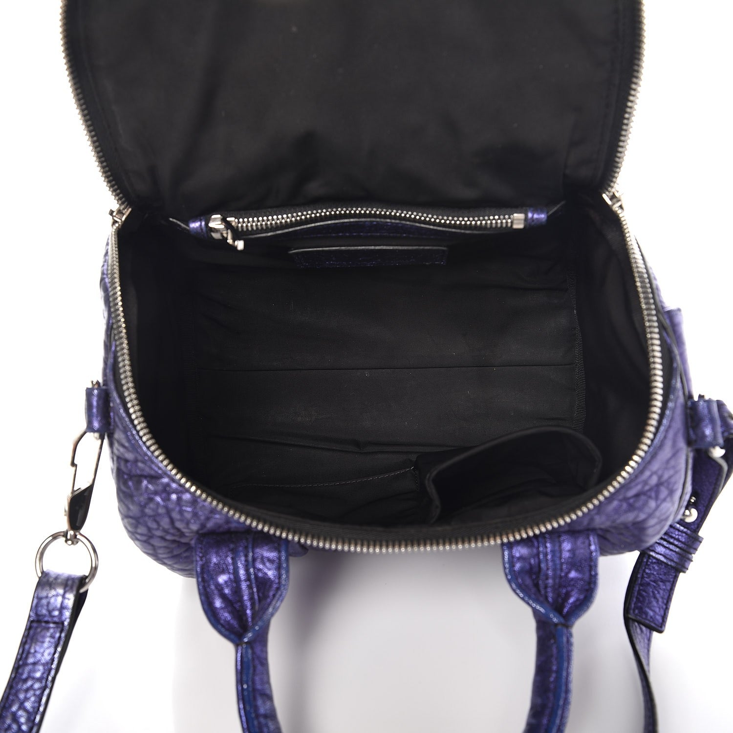 Alexander Wang Metallic Pebbled Lambskin Rocco Nile With Silver Hardware 6 of 14