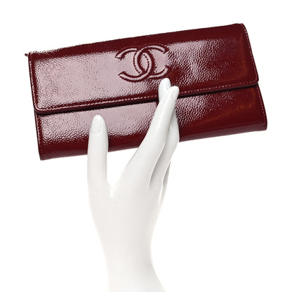 Chanel Patent Caviar Timeless CC Large Gusset Flap Wallet Burgundy 2 of 9