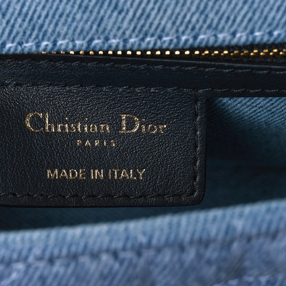 Christian Dior Denim Macrocannage Medium Caro Bag Blue 6 of 9