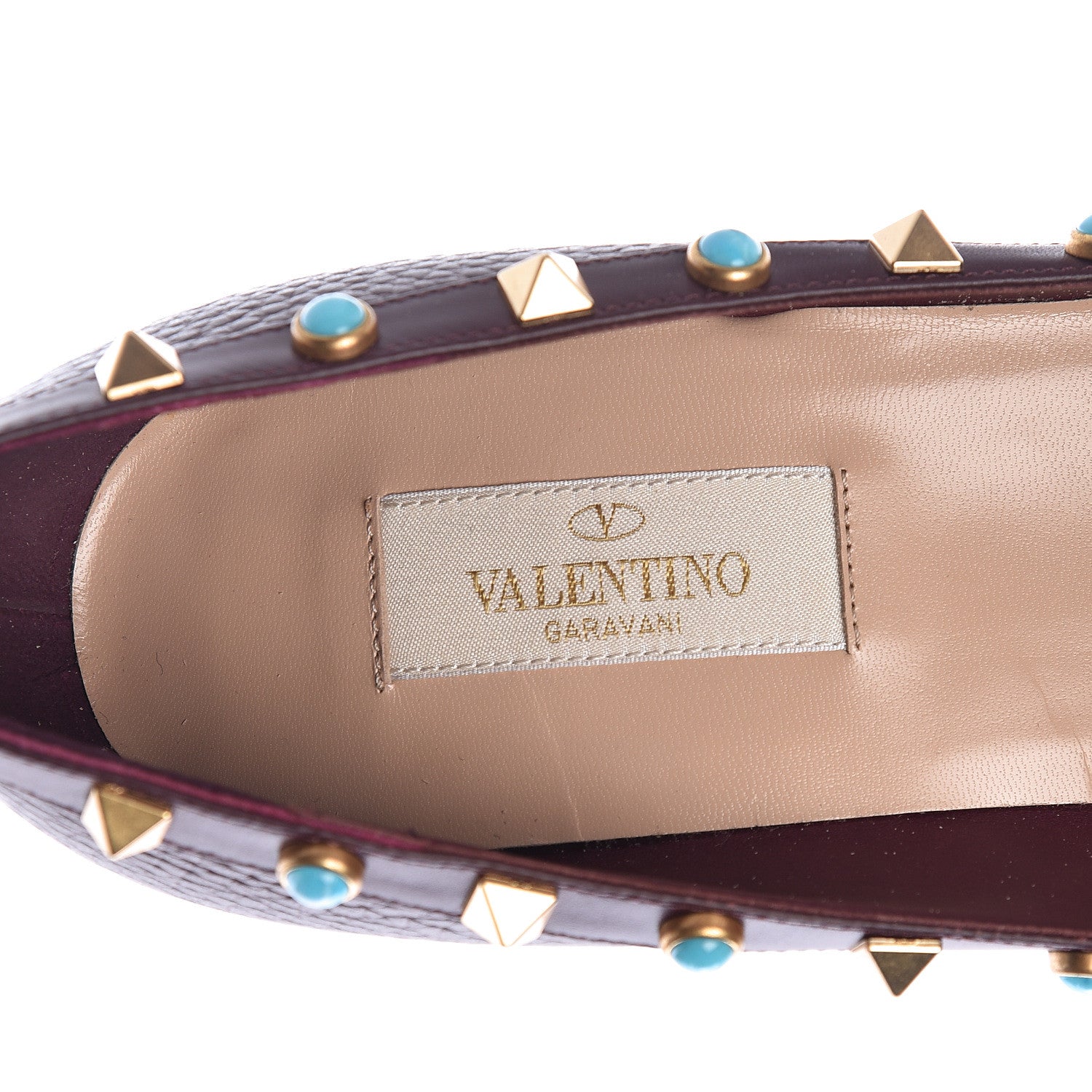 Valentino Garavani Pebbled Calfskin Rockstud Rolling 100mm Pumps 39 Rubin 6 of 13