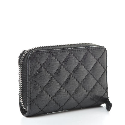 Chanel Caviar Stitched Zip Coin Purse Black 3 of 8