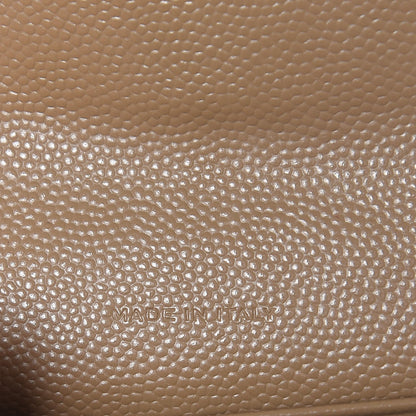 Saint Laurent Grain De Poudre Matelasse Chevron Small Monogram Envelope Wallet Dark Beige 7 of 8