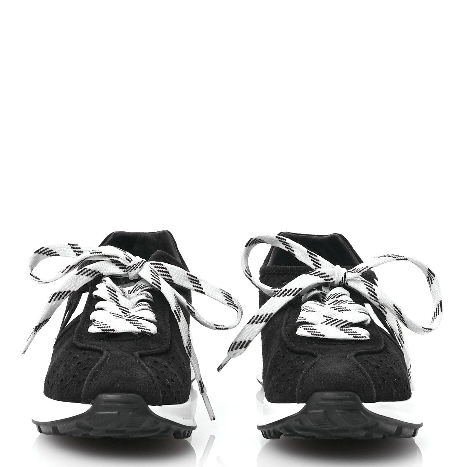 Chanel Fabric Suede Kidskin CC Sneakers 36 Dark Navy White 2 of 7