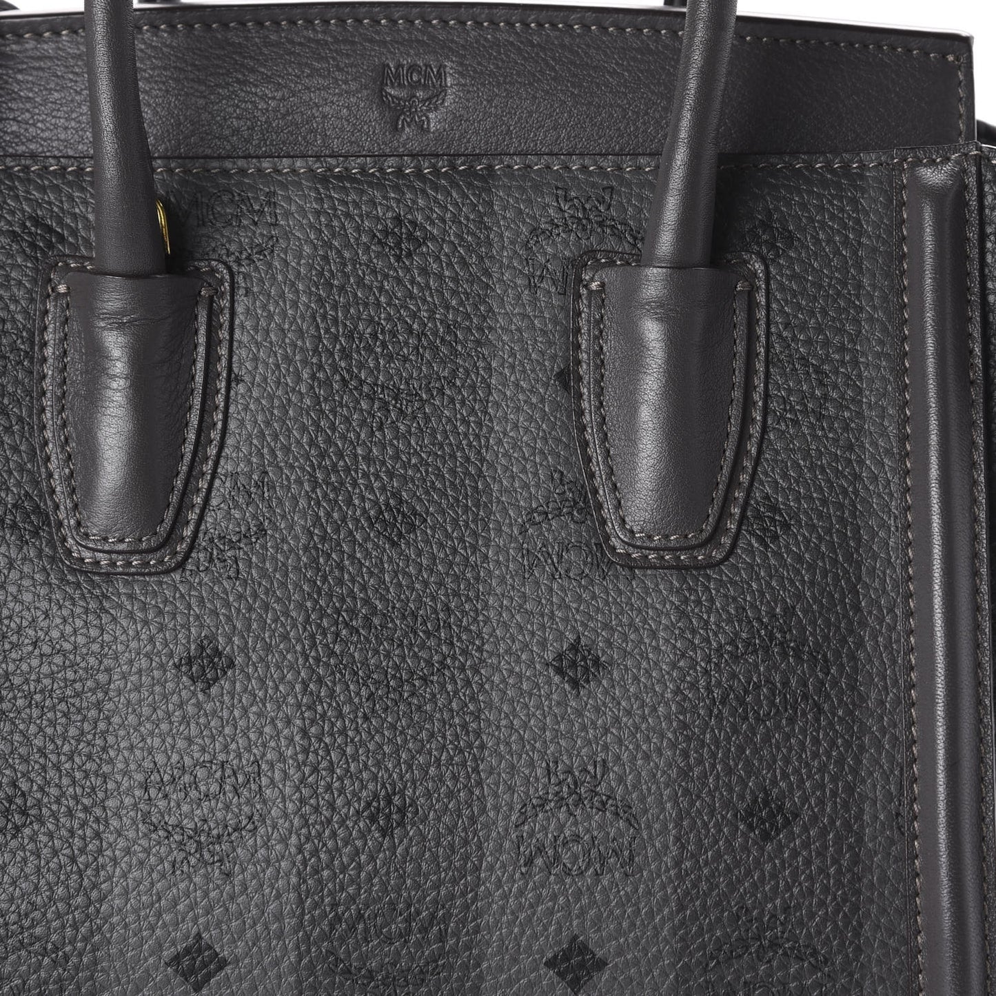 Striped Visetos Satchel Phantom Grey