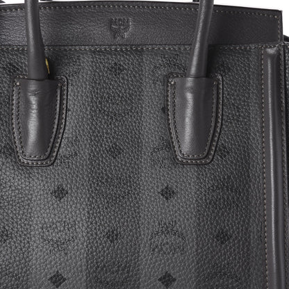 MCM Striped Visetos Satchel Phantom Grey 9 of 9