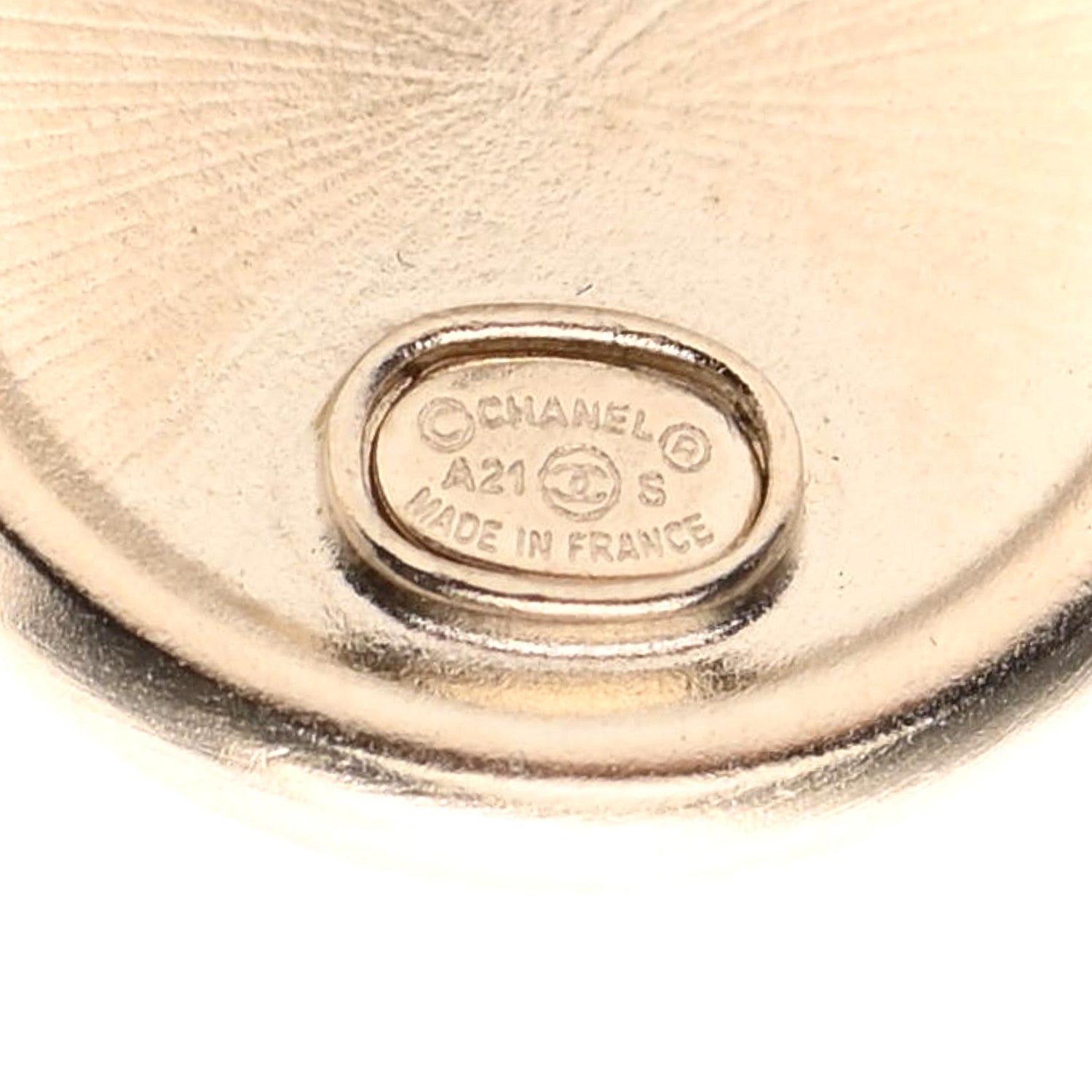 Chanel Crystal CC Round Earrings Light Gold 4 of 4