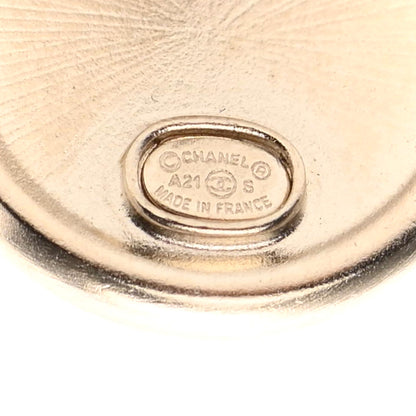Chanel Crystal CC Round Earrings Light Gold 4 of 4
