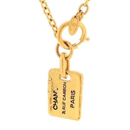 Chanel 31 Rue Cambon Tag Pendant Necklace Gold 3 of 4