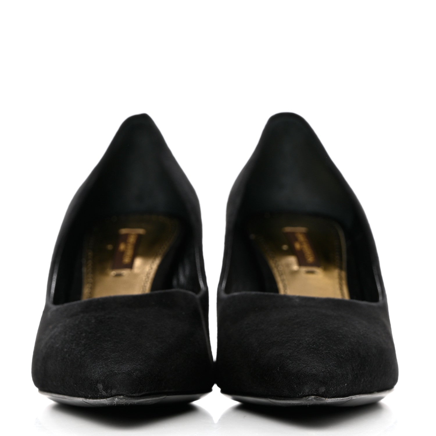 Louis Vuitton Suede Uniformes Pumps 36.5 Black 2 of 8