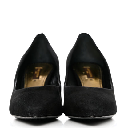 Louis Vuitton Suede Uniformes Pumps 36.5 Black 2 of 8