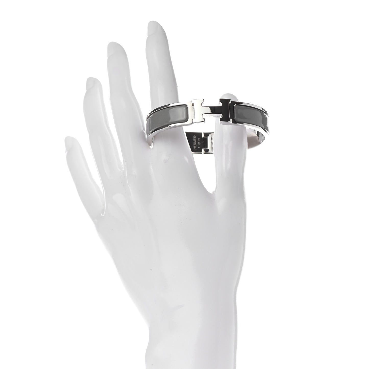 Enamel Narrow Clic Clac H Bracelet PM Gris Macadam