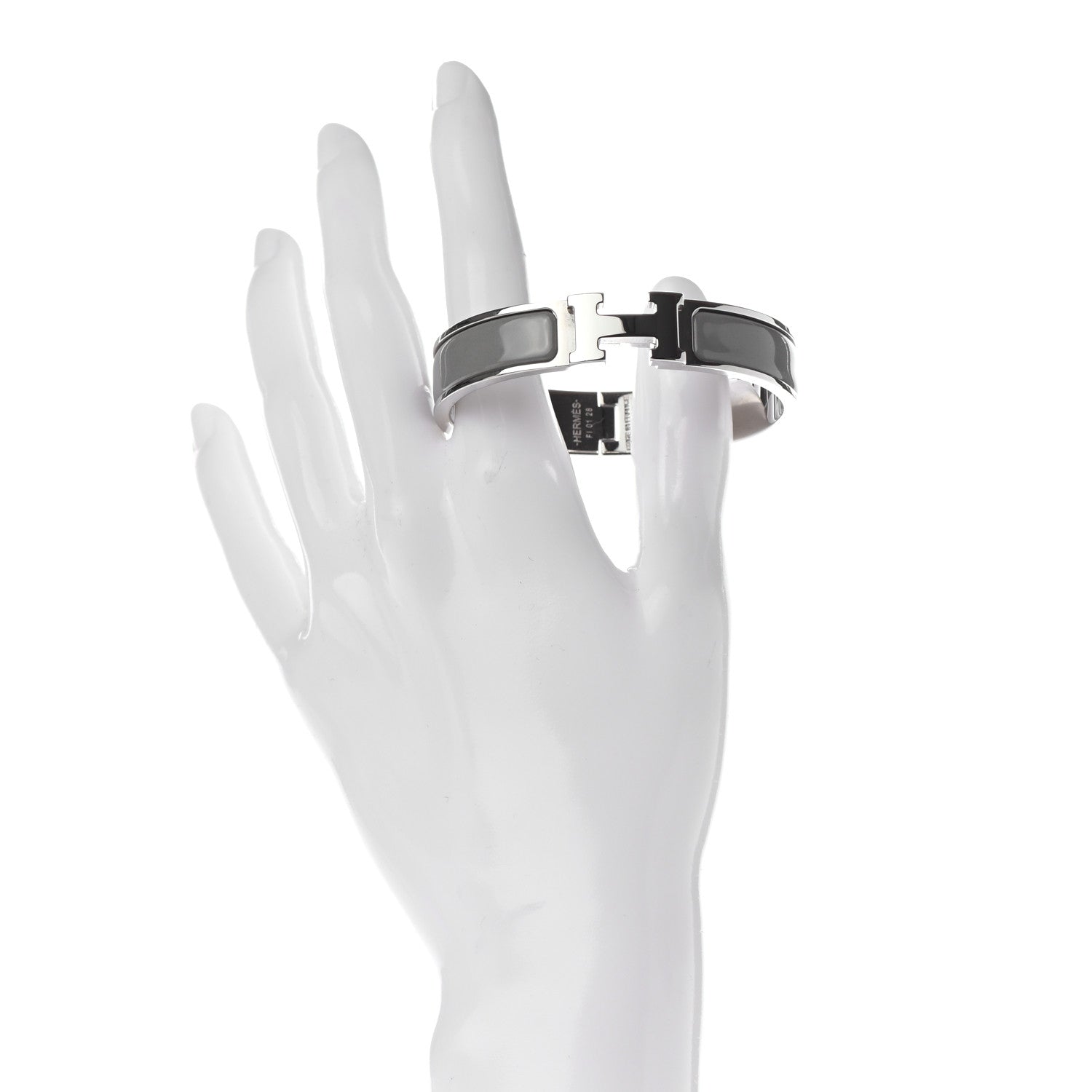 Hermes Enamel Narrow Clic Clac H Bracelet PM Gris Macadam 2 of 4