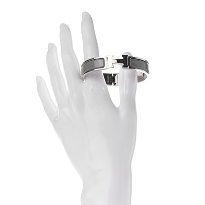 Hermes Enamel Narrow Clic Clac H Bracelet PM Gris Macadam 2 of 4
