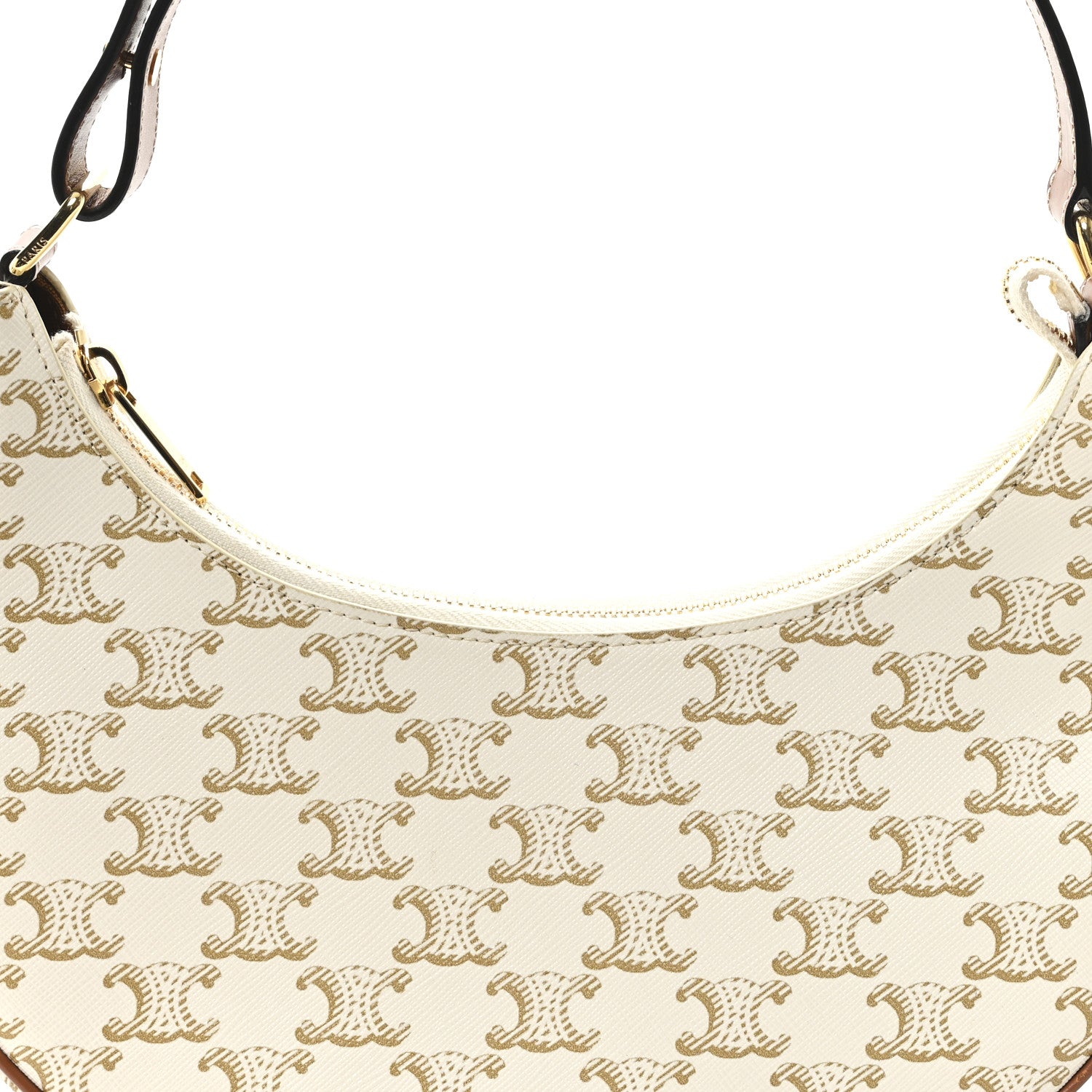 Celine Canvas Calfskin Ava Triomphe Shoulder Bag White 8 of 10