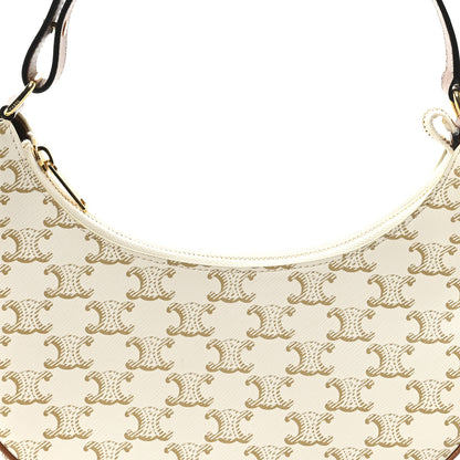 Celine Canvas Calfskin Ava Triomphe Shoulder Bag White 8 of 10