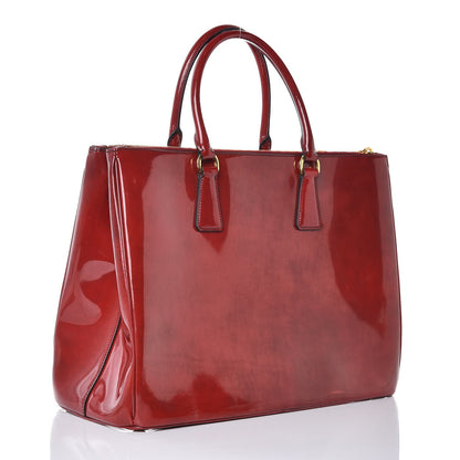 Prada Spazzolato Large Galleria Double Zip Tote Scarlatto Fume 3 of 9